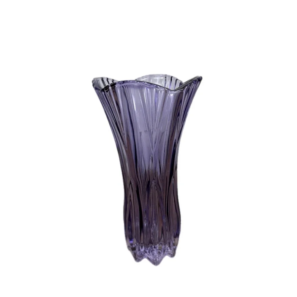 Plantica Crystal Amethyst‎ Bud Vase Home Decor Bohemia Crystal Flower Flared